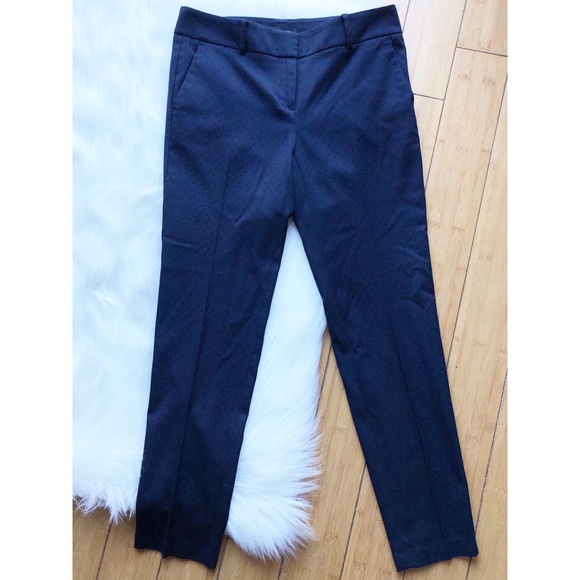 Ann Taylor The Ankle Pant Slim Trouser in Blue Dot - Picture 2 of 5